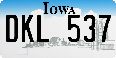 IA license plate DKL537