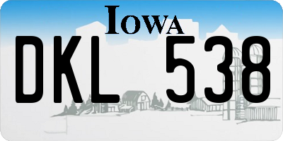 IA license plate DKL538