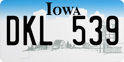 IA license plate DKL539