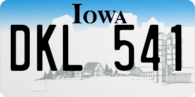 IA license plate DKL541