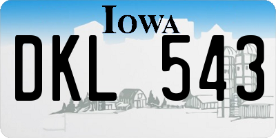 IA license plate DKL543