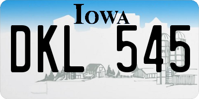 IA license plate DKL545