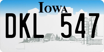 IA license plate DKL547