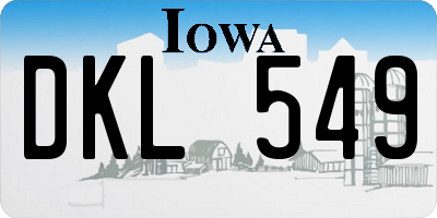 IA license plate DKL549