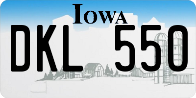 IA license plate DKL550