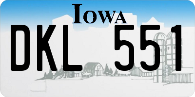IA license plate DKL551