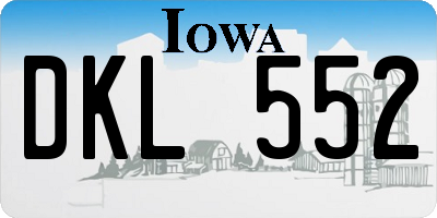 IA license plate DKL552