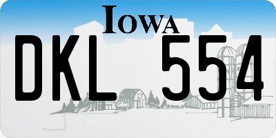 IA license plate DKL554
