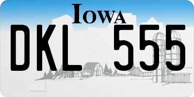 IA license plate DKL555