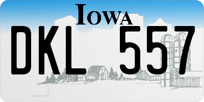 IA license plate DKL557