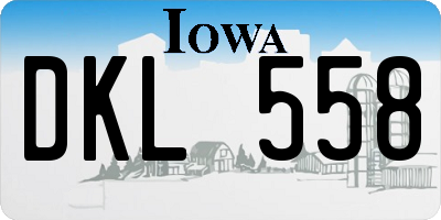 IA license plate DKL558