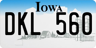 IA license plate DKL560