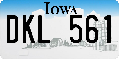IA license plate DKL561