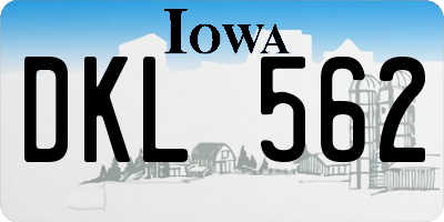 IA license plate DKL562