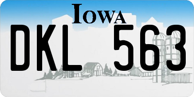 IA license plate DKL563