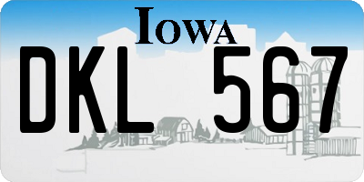 IA license plate DKL567