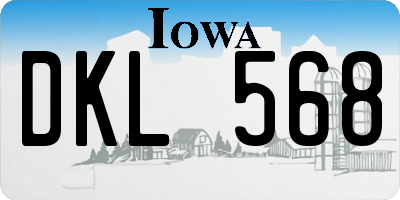 IA license plate DKL568
