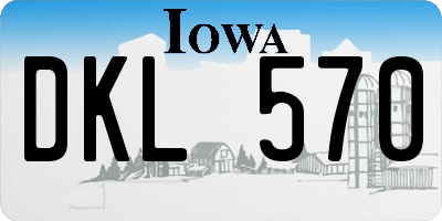 IA license plate DKL570
