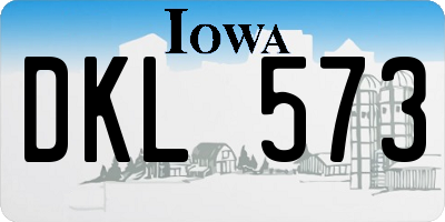 IA license plate DKL573