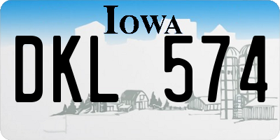 IA license plate DKL574