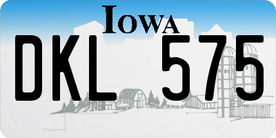 IA license plate DKL575