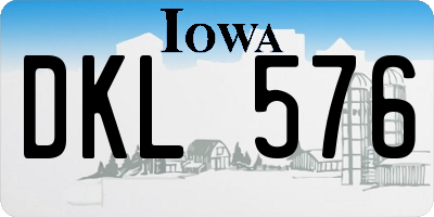 IA license plate DKL576