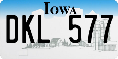 IA license plate DKL577