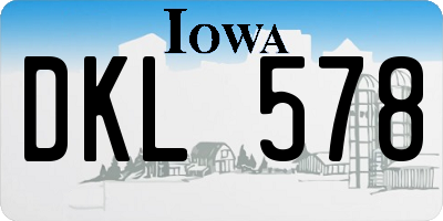 IA license plate DKL578