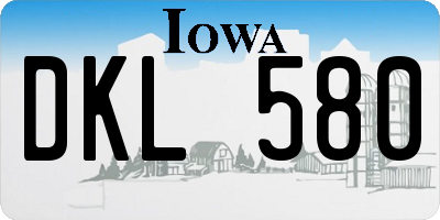 IA license plate DKL580
