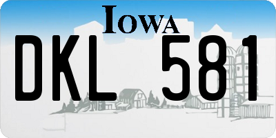 IA license plate DKL581