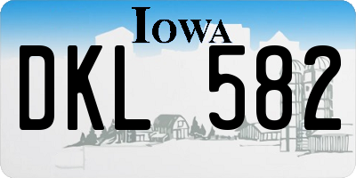 IA license plate DKL582