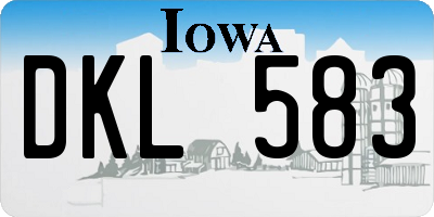 IA license plate DKL583