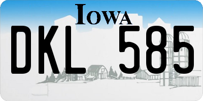 IA license plate DKL585