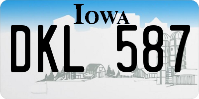 IA license plate DKL587