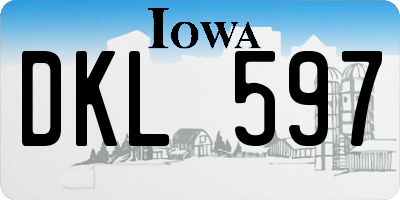 IA license plate DKL597