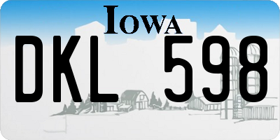 IA license plate DKL598