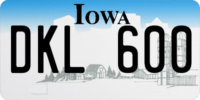 IA license plate DKL600