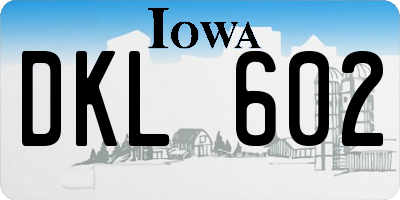 IA license plate DKL602