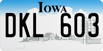 IA license plate DKL603