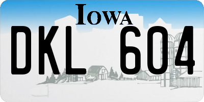 IA license plate DKL604
