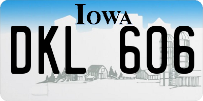 IA license plate DKL606