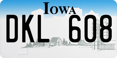 IA license plate DKL608