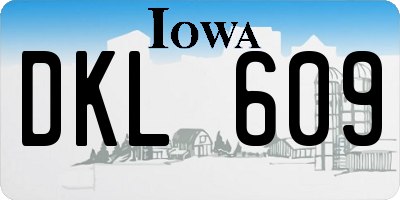 IA license plate DKL609