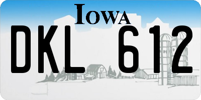 IA license plate DKL612