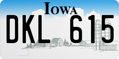 IA license plate DKL615