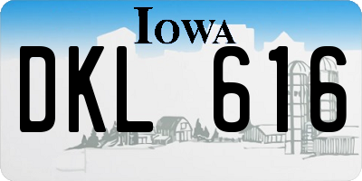 IA license plate DKL616