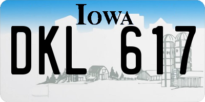 IA license plate DKL617
