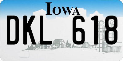 IA license plate DKL618