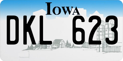 IA license plate DKL623