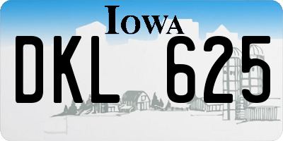 IA license plate DKL625
